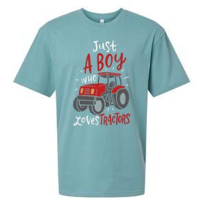 Just A Boy Who Loves Tractors Sueded Cloud Jersey T-Shirt