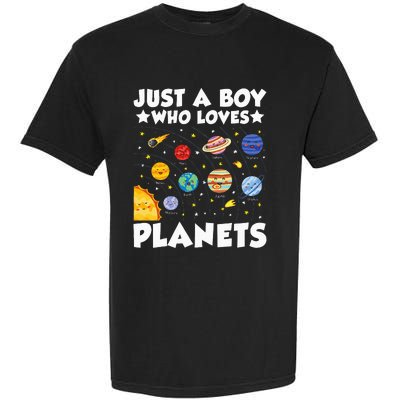 Just A Boy Who Loves Planets Solar System Space Science Geek Garment-Dyed Heavyweight T-Shirt