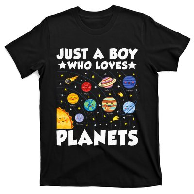 Just A Boy Who Loves Planets Solar System Space Science Geek T-Shirt