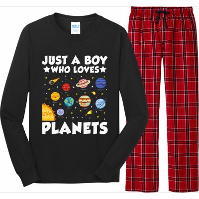 Just A Boy Who Loves Planets Solar System Space Science Geek Long Sleeve Pajama Set