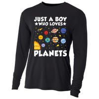 Just A Boy Who Loves Planets Solar System Space Science Geek Cooling Performance Long Sleeve Crew