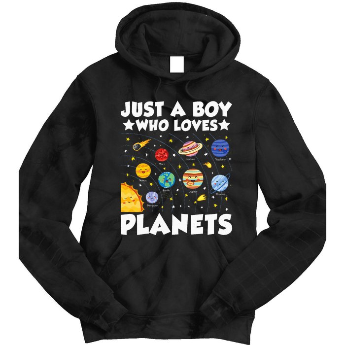 Just A Boy Who Loves Planets Solar System Space Science Geek Tie Dye Hoodie