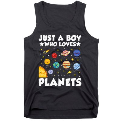 Just A Boy Who Loves Planets Solar System Space Science Geek Tank Top