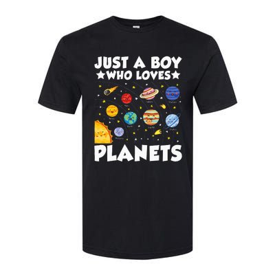 Just A Boy Who Loves Planets Solar System Space Science Geek Softstyle CVC T-Shirt