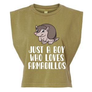 Just A Boy Who Loves Armadillos Garment-Dyed Women's Muscle Tee