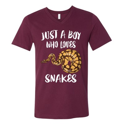 Just A Boy Who Loves Snakes Animal V-Neck T-Shirt