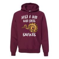 Just A Boy Who Loves Snakes Animal Premium Hoodie