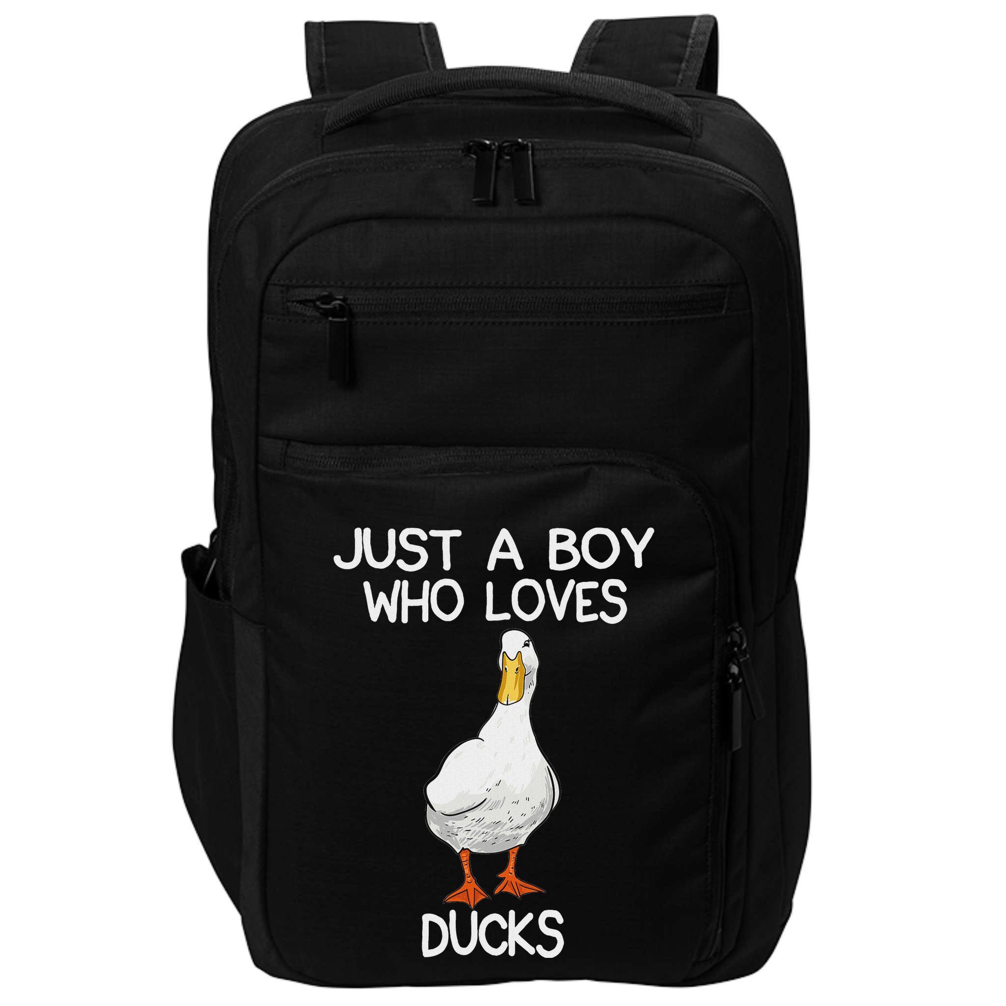 Just A Boy Who Loves Ducks Lover Gifts Duck Owner Impact Tech Backpack