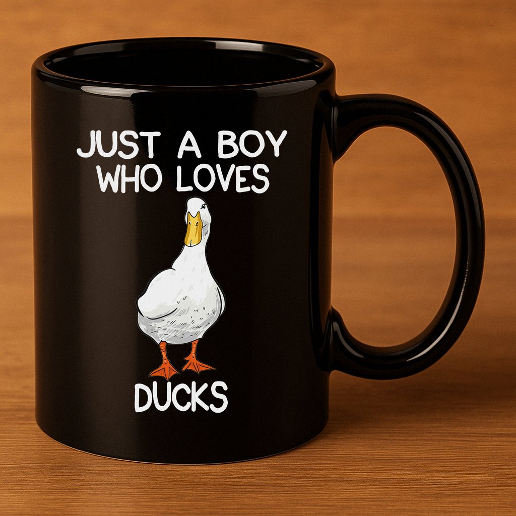 Just A Boy Who Loves Ducks Lover Gifts Duck Owner 11oz C Handle Ceramic Mug