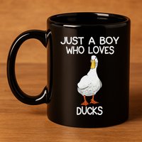 Just A Boy Who Loves Ducks Lover Gifts Duck Owner 11oz C Handle Ceramic Mug