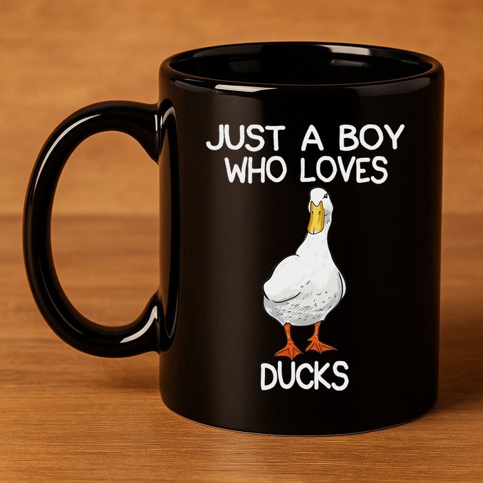 Just A Boy Who Loves Ducks Lover Gifts Duck Owner 11oz C Handle Ceramic Mug