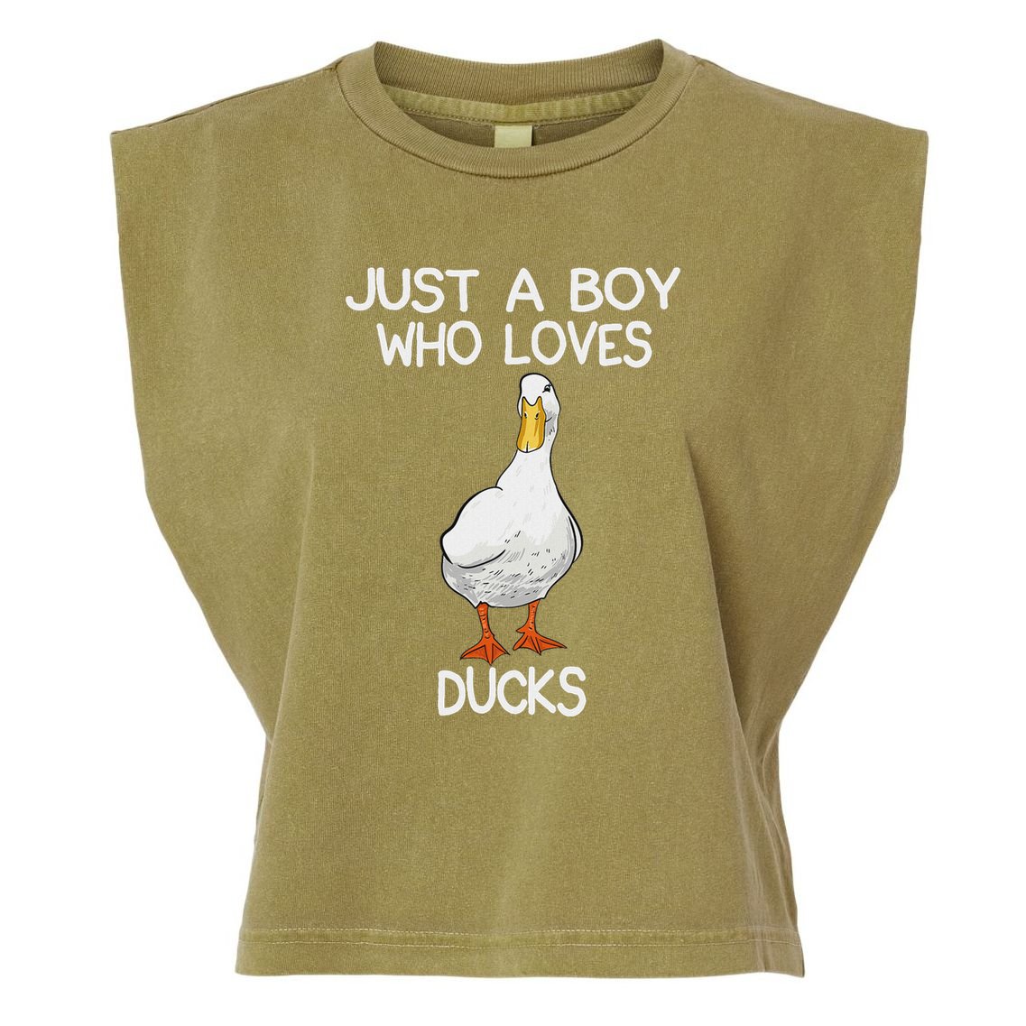 Just A Boy Who Loves Ducks Lover Gifts Duck Owner Garment-Dyed Women's Muscle Tee