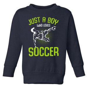 Just A Boy Who Loves Soccer Player Toddler Sweatshirt