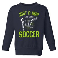 Just A Boy Who Loves Soccer Player Toddler Sweatshirt