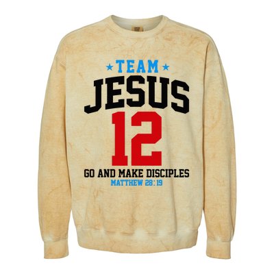 Jesus and Baseball Team Jesus Christian Matthew 2819 Love Colorblast Crewneck Sweatshirt