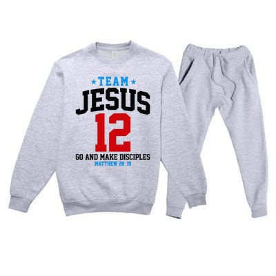 Jesus and Baseball Team Jesus Christian Matthew 2819 Love Premium Crewneck Sweatsuit Set