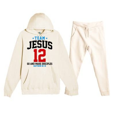 Jesus and Baseball Team Jesus Christian Matthew 2819 Love Premium Hooded Sweatsuit Set