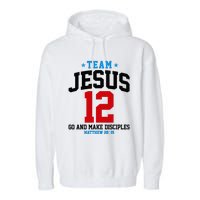 Jesus and Baseball Team Jesus Christian Matthew 2819 Love Garment-Dyed Fleece Hoodie