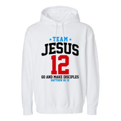 Jesus and Baseball Team Jesus Christian Matthew 2819 Love Garment-Dyed Fleece Hoodie