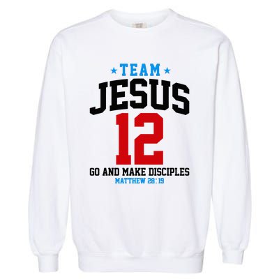 Jesus and Baseball Team Jesus Christian Matthew 2819 Love Garment-Dyed Sweatshirt