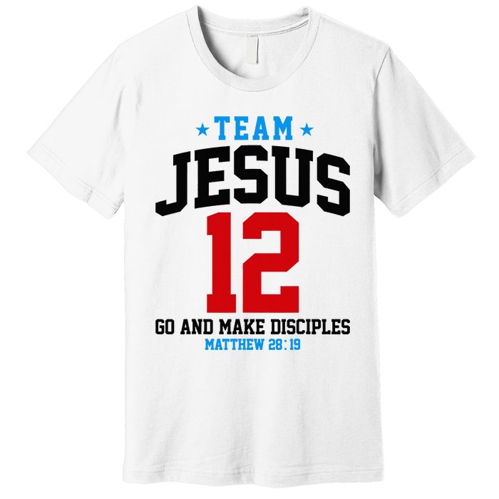 Jesus and Baseball Team Jesus Christian Matthew 2819 Love Premium T-Shirt