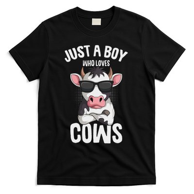 Just A Boy Who Loves Cows Farmer Cow T-Shirt