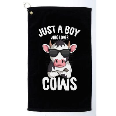 Just A Boy Who Loves Cows Farmer Cow Golf Towel
