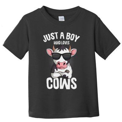 Just A Boy Who Loves Cows Farmer Cow Toddler T-Shirt