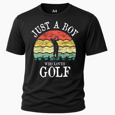 Just A Boy Who Loves Golf Cooling Performance Crew T-Shirt