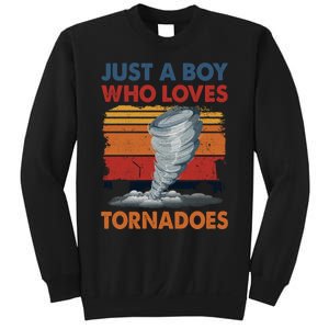 Just A Boy Who Loves Tornado Weather Storm Tornado Chaser Sweatshirt