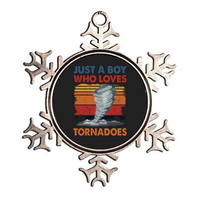 Just A Boy Who Loves Tornado Weather Storm Tornado Chaser Metallic Star Ornament