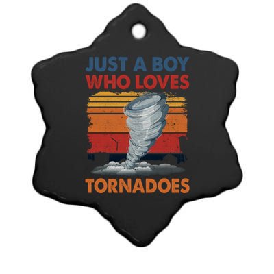 Just A Boy Who Loves Tornado Weather Storm Tornado Chaser Ceramic Star Ornament