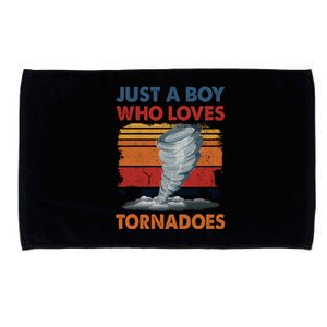 Just A Boy Who Loves Tornado Weather Storm Tornado Chaser Microfiber Hand Towel