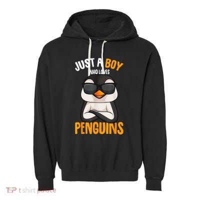 Just A Boy Who Loves Penguins Penguin Garment-Dyed Fleece Hoodie