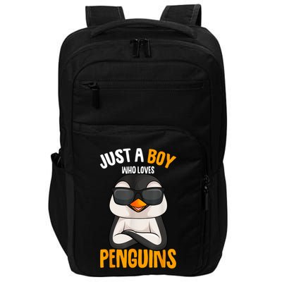 Just A Boy Who Loves Penguins Penguin Impact Tech Backpack