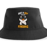 Just A Boy Who Loves Penguins Penguin Sustainable Bucket Hat