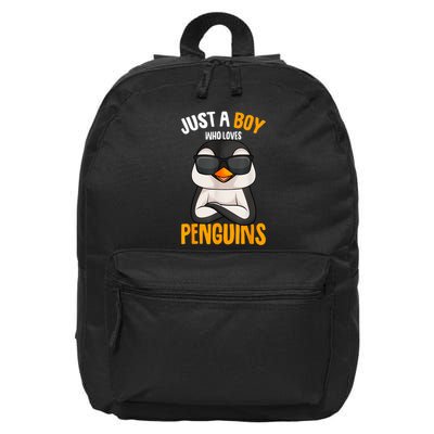 Just A Boy Who Loves Penguins Penguin 16 in Basic Backpack