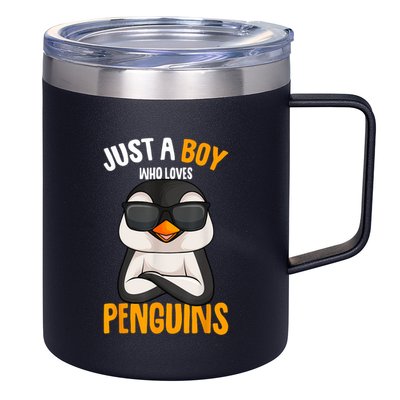 Just A Boy Who Loves Penguins Penguin 12oz Stainless Steel Coffee Mug