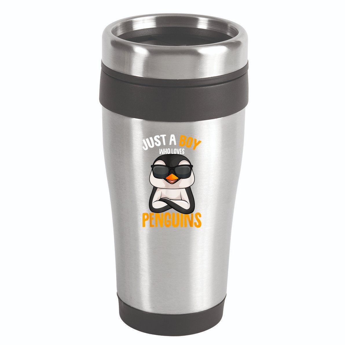 Just A Boy Who Loves Penguins Penguin 16oz Travel Tumbler