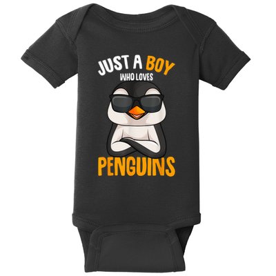 Just A Boy Who Loves Penguins Penguin Baby Bodysuit
