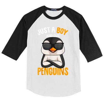 Just A Boy Who Loves Penguins Penguin Kids Colorblock Raglan Jersey
