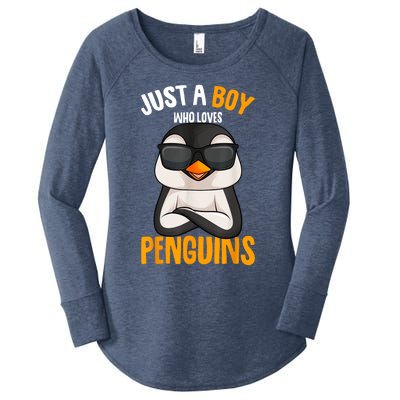 Just A Boy Who Loves Penguins Penguin Women's Perfect Tri Tunic Long Sleeve Shirt