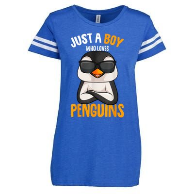 Just A Boy Who Loves Penguins Penguin Enza Ladies Jersey Football T-Shirt