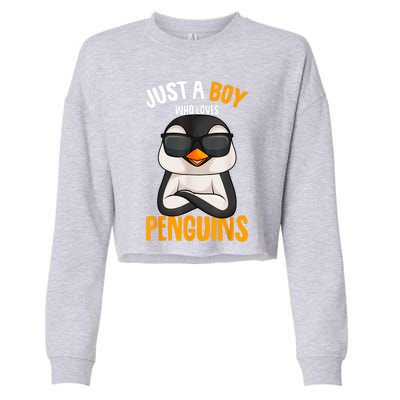 Just A Boy Who Loves Penguins Penguin Cropped Pullover Crew