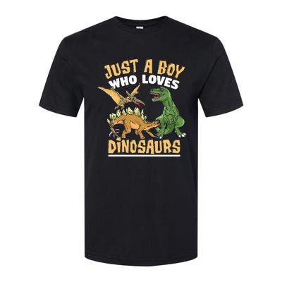 Just A Boy Who Loves Dinosaurs Schoolboys And Paleontologist Softstyle® CVC T-Shirt