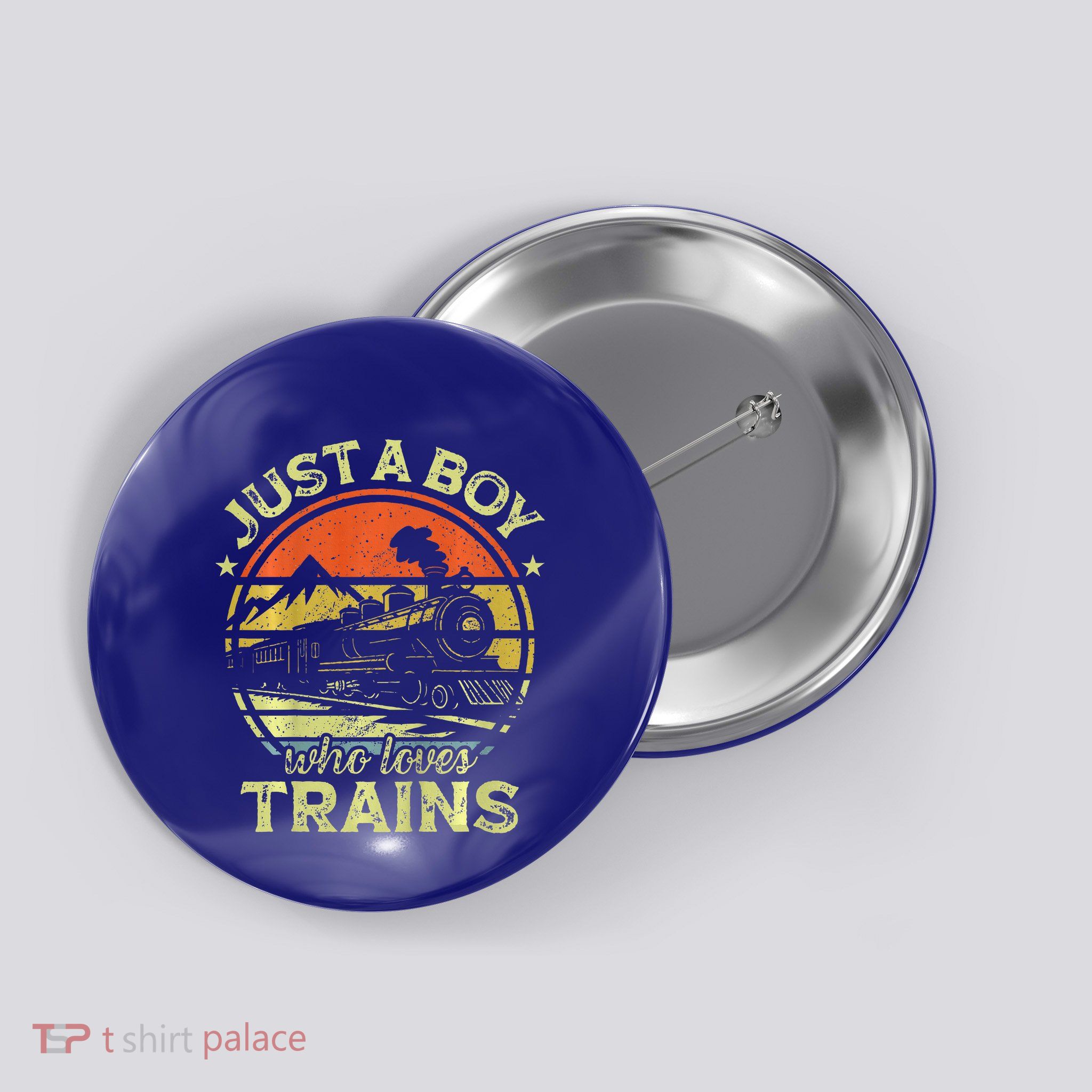 Just A Boy Who Loves Trains Button
