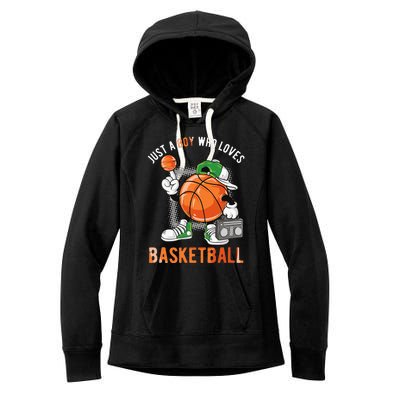 Just A Boy Who Loves Basketball Women's Fleece Hoodie