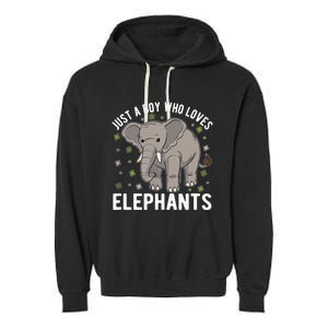 Just A Boy Who Loves Elephants Garment-Dyed Fleece Hoodie