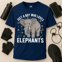 Just A Boy Who Loves Elephants Cooling Performance Crew T-Shirt