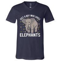 Just A Boy Who Loves Elephants V-Neck T-Shirt